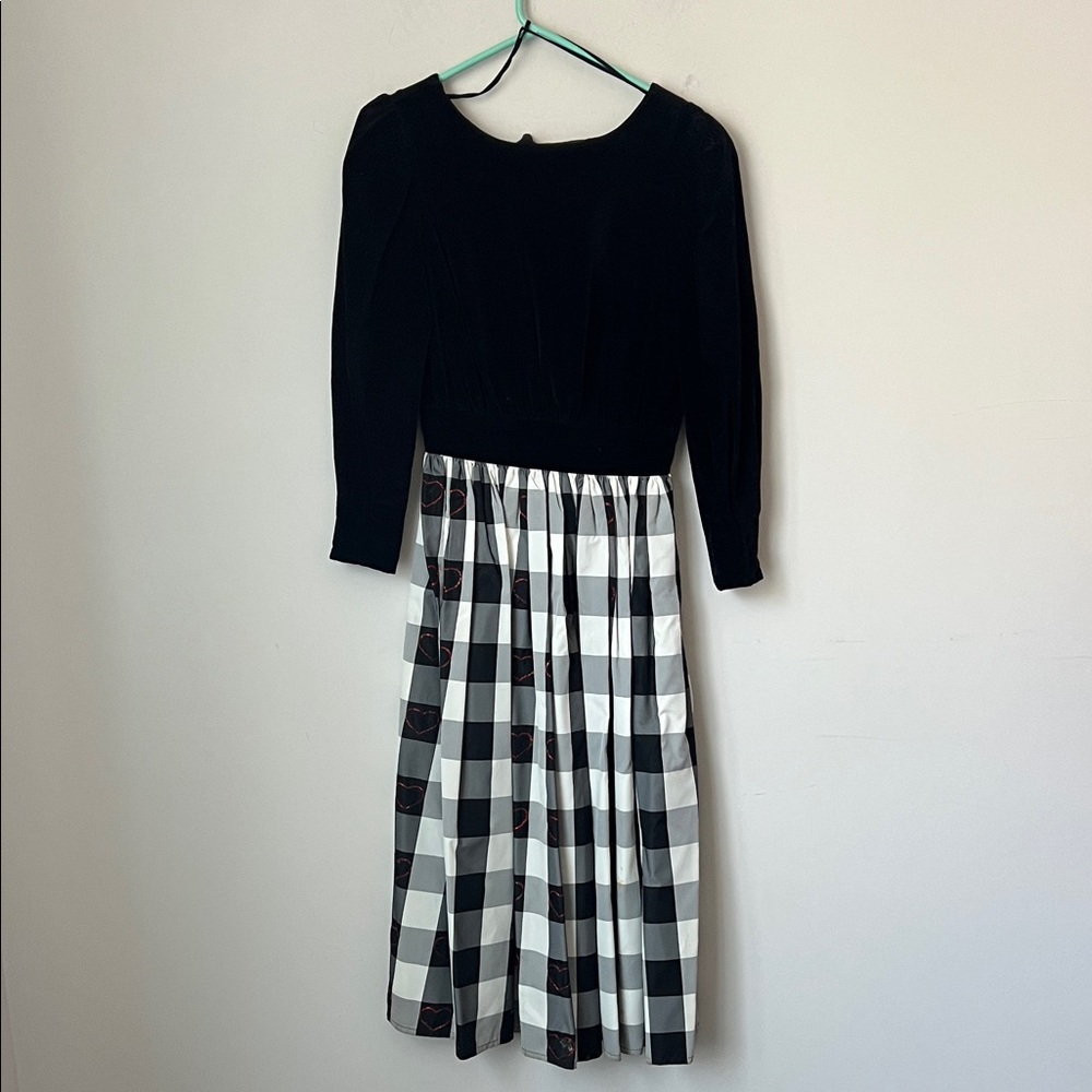 Vtg Misty Lane USA Union Made Black plaid Velvet Dress Holiday Sz 9/10 ♦️